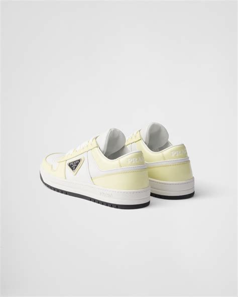 White/daffodil Yellow Downtown Leather Sneakers .